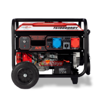 Genset Open 10 KVA Gasoline 8000 Watt Dual Voltage Tsuzumi TG 10000 RDV Red Japan Technology