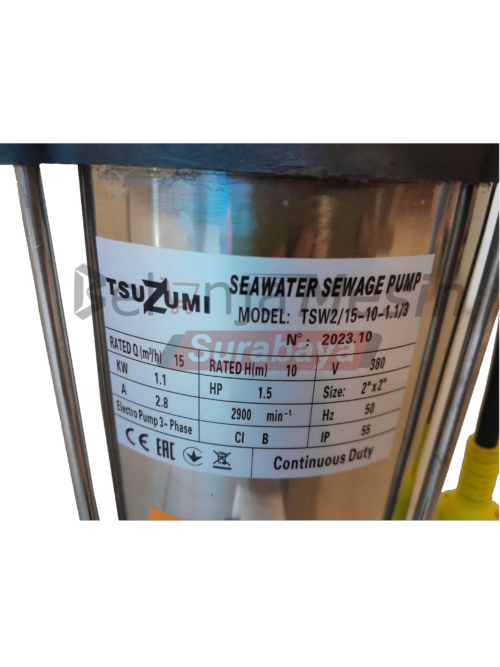 Pompa celup Submersible pump 2 inch 3 phase Tsuzumi TSW 2/15-10-1.1/3 - Image 4