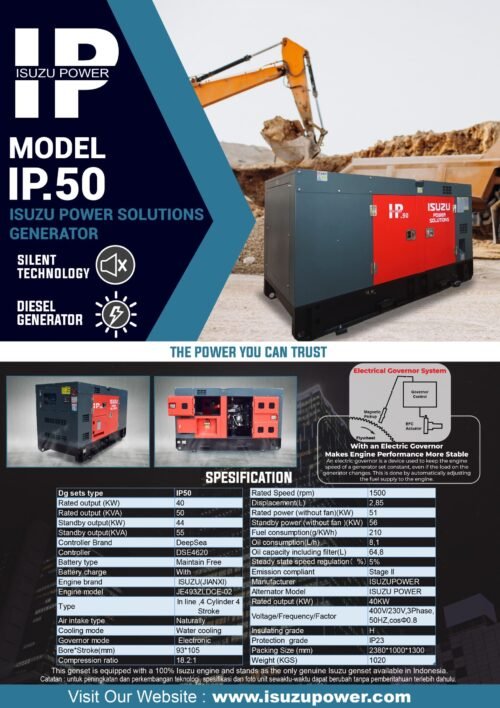Genset 50 KVA ISUZU IP 50 Silent Diesel JAPAN Teknology - Image 4