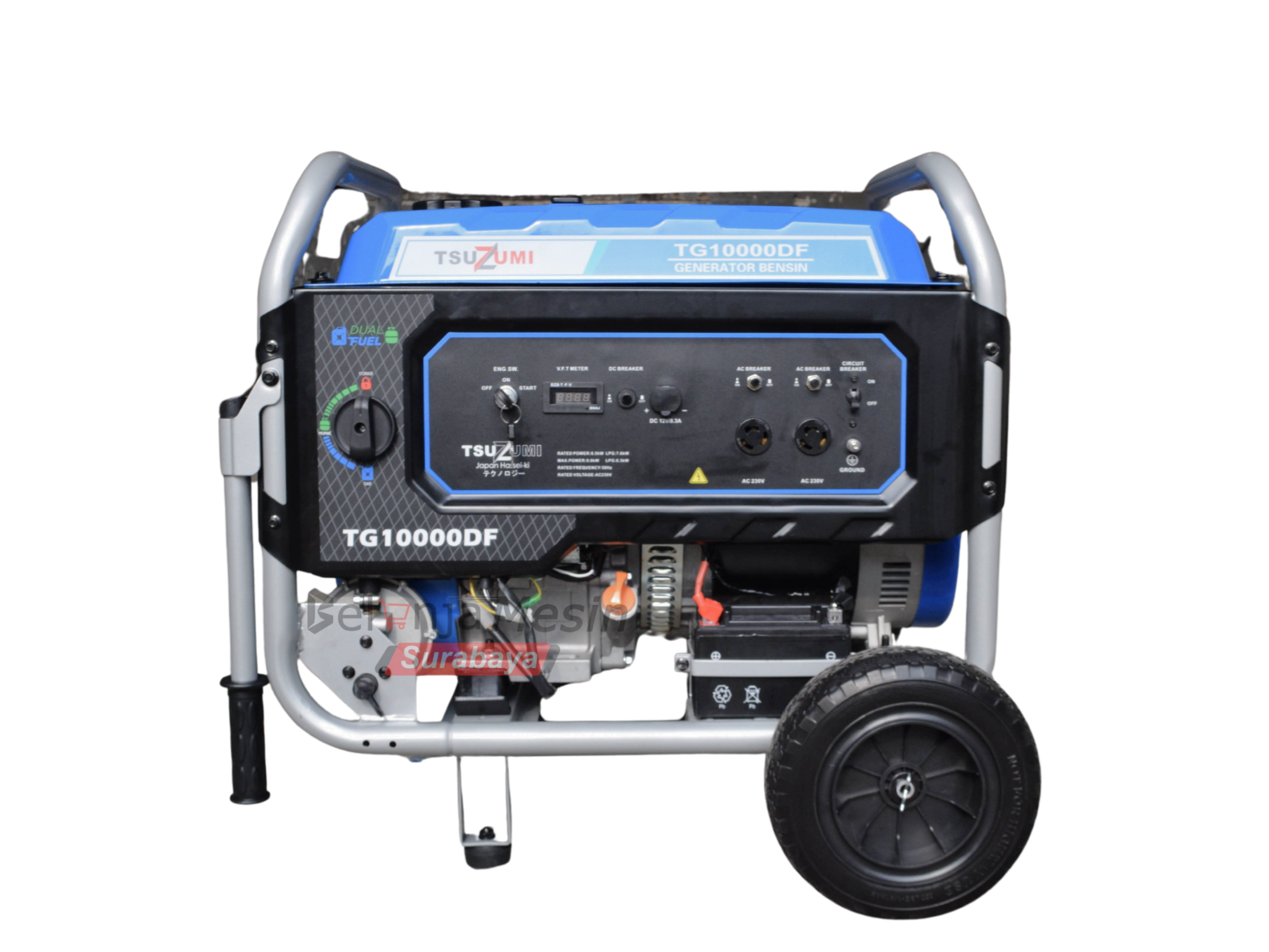 Genset Open 10 KVA Gasoline & Lpg 8000 Watt Tsuzumi TG 10000 DF Japan Technology