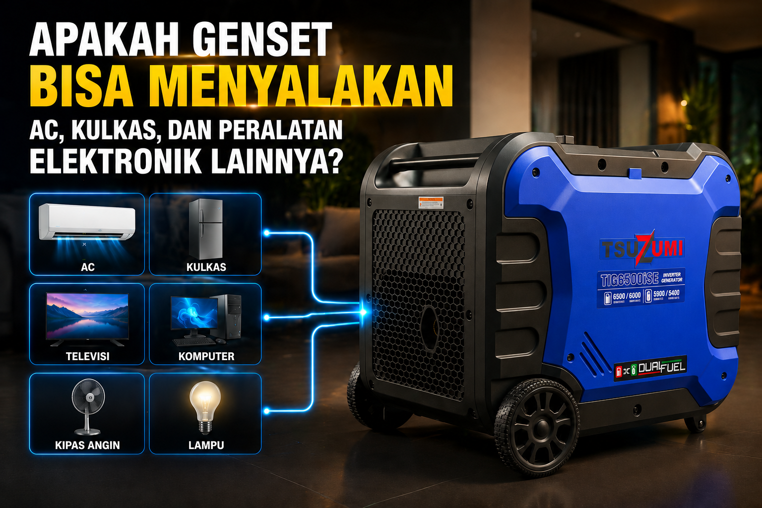genset untuk AC dan kulkas