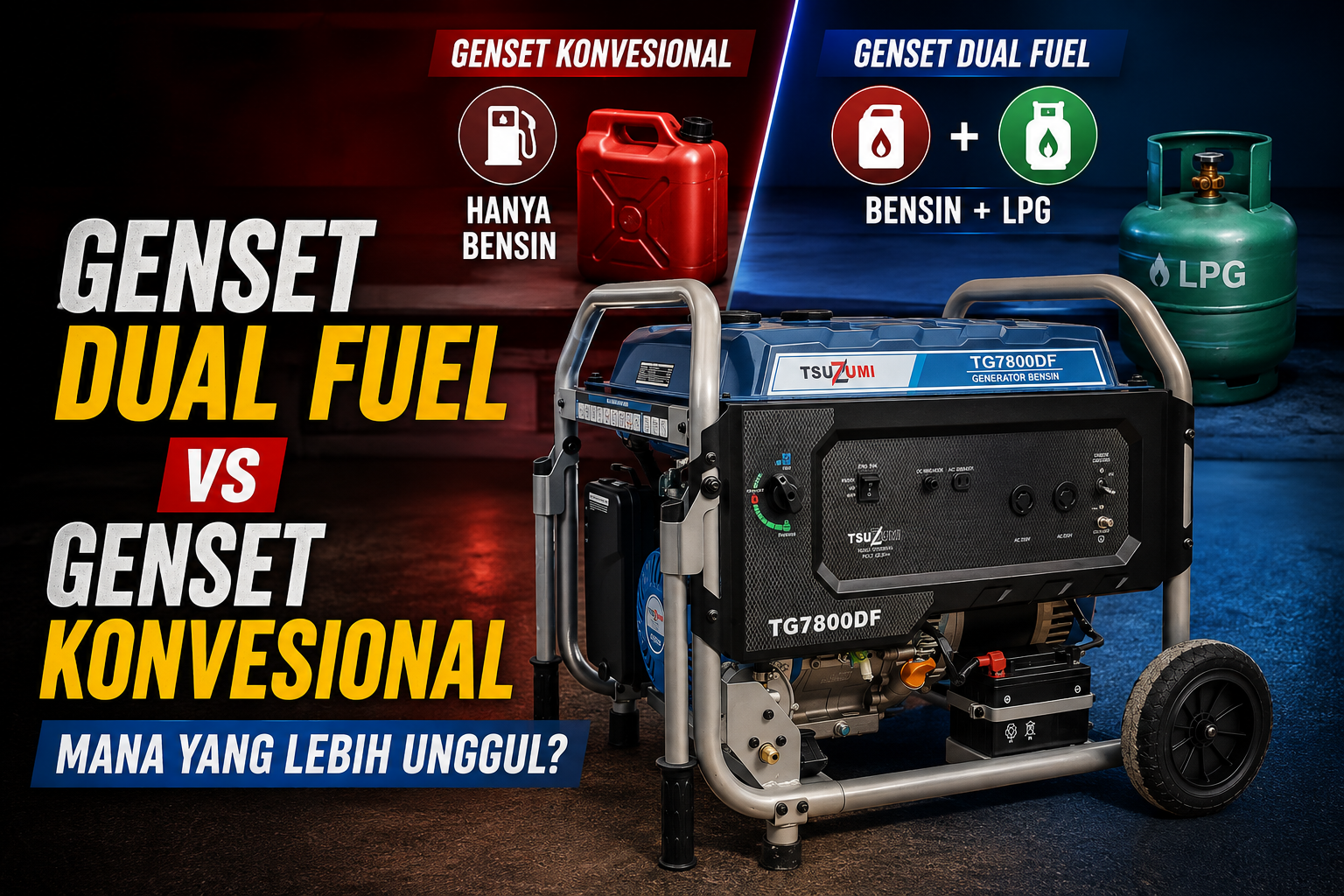 genset dual fuel vs konvensional